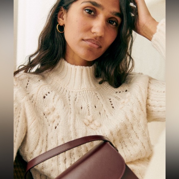 🌺 Sézane 🌺 Stunning AUBIN JAMPER Ecru XS Pristine condition Made in Italy 🇮🇹❤️ - Picture 4 of 16